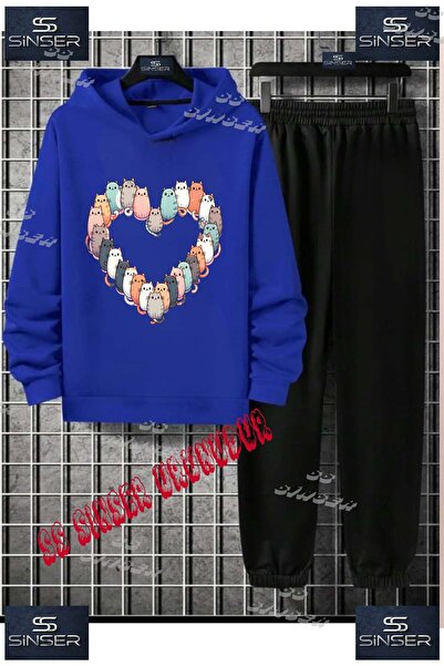 SS SİNSER Set de trening cu hanorac imprimat pentru copii, unisex, cu model „...