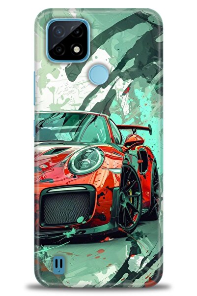 realme حافظة متوافقة مع C21 A+ Plus + واقي شاشة من السيراميك غير قابل للكسر -...