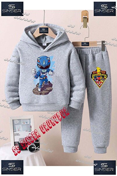 SS SİNSER Set de trening cu hanorac imprimat pentru copii, unisex, „POWARRANG...