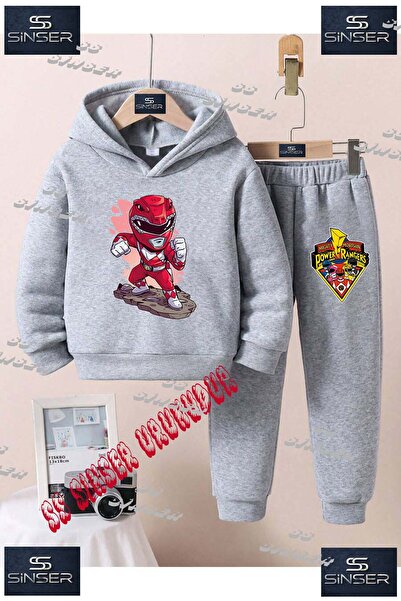 SS SİNSER Set de trening cu hanorac imprimat pentru copii, unisex, „POWARRANG...