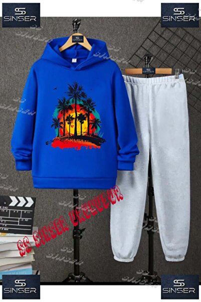 SS SİNSER Set de trening cu hanorac imprimat pentru copii, unisex, cu imprime...