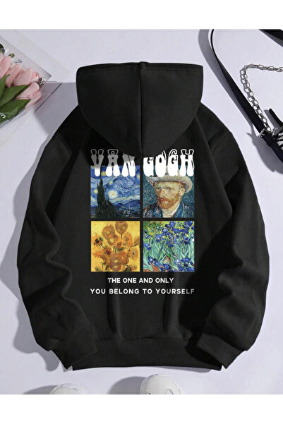 LAPS سترة سوداء كبيرة الحجم بغطاء للرأس من Wan Gogh