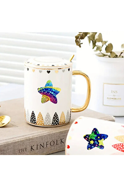 hdcw 500 ADET 2.5cm RULO YAPIŞKANLI HOLOGRAFİK RENKLİ YILDIZ DESENLİ STICKER ETİKET HEDİYE PAKETLEME