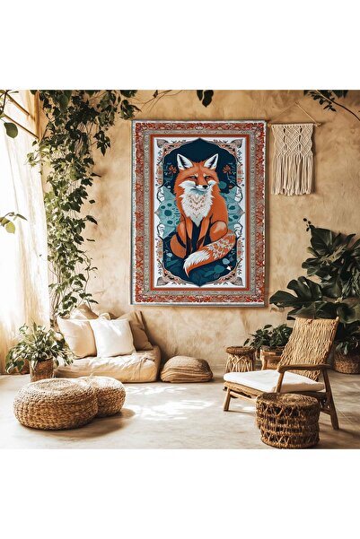 Else Dekor Orange Fox Animal Pattern Wall Cloth Wall Tapestry Wall Tapestry