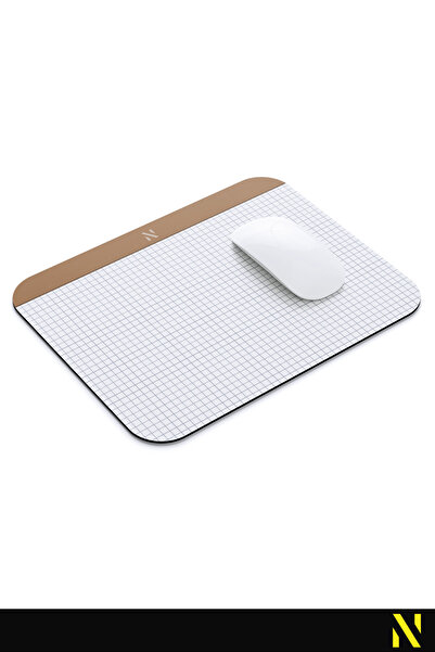 nilizma Brown Color Checkered Notebook Pattern Mouse Pad - 23X19 cm - Ergonomic Mouse Pad with Non-Slip Base