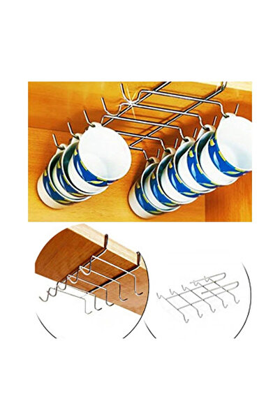 abnturk Raf Altı Fincan Ve Kupa Askılığı 10 Kancalı
