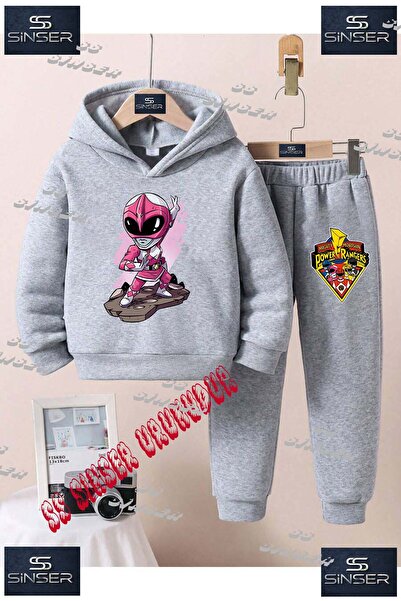 SS SİNSER Детски унисекс комплект с качулка и качулка с принт „POWARRANGER CH...