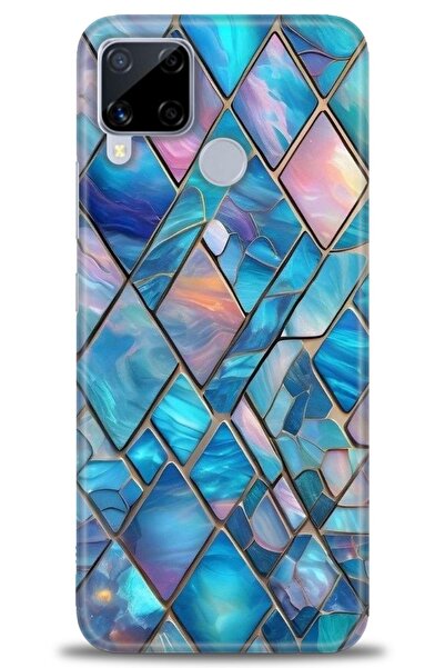 realme حافظة متوافقة مع C15 A+ Plus + واقي شاشة سيراميك غير قابل للكسر - 338