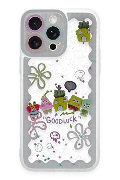 Khayra غطاء حماية لهاتف iPhone 14 Pro من السيليكون بنمط جميل - أزرق فاتح - (5796) - ESZAOC2914-7082