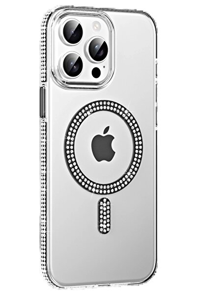 UStores Apple iPhone 15 Pro Move Stoned Magsafe Cover - Black-(5796) - Voanfd3462-6993