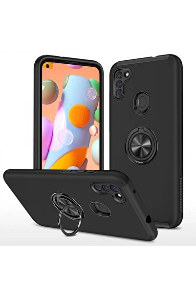 Khayra غطاء حماية لهاتف سامسونج جالاكسي A11 مع حلقة - أسود-(5796) - ESZAOC5040-4285
