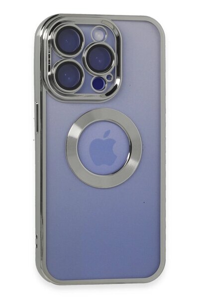Genel Markalar iPhone 15 Pro Kılıf Slot Silikon - Gümüş-(5796)