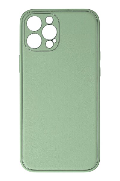 OEM غطاء حماية لهاتف آيفون 12 برو من جلد الكوكو - أخضر فاتح - (5796) - ASLPRL9536-3074