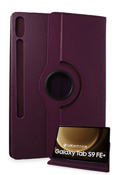 OEM Samsung Galaxy X610 Tab S9 Fe Plus 12.4 Case 360 Tablet Leather Case - Plum-(- Chtbil3442-8