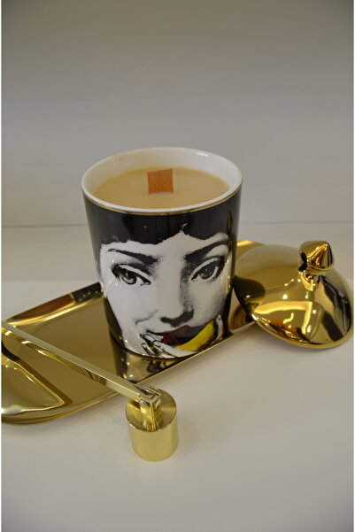 BIÇAK DOĞADA Doğal Soy Wax Amber Kokulu Lüks Mum Seti – Gold Çelik Tepsi ve Mum Söndürücü-KİŞİSELLEŞTİRİLEBİLİR