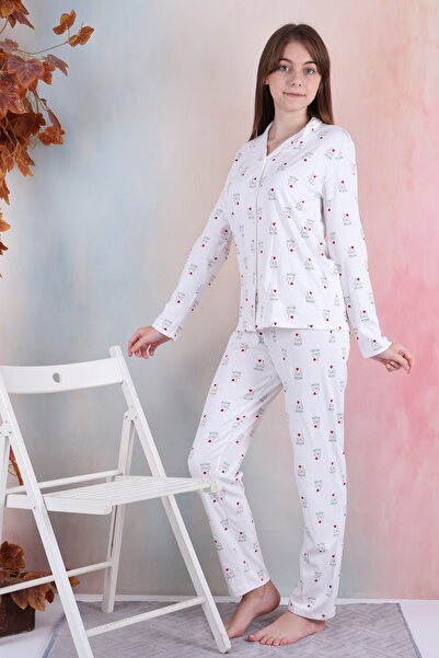 Lüx Wood I DAD MOM 200 GARSON DÜĞMELİ PİJAMA TAKIMI