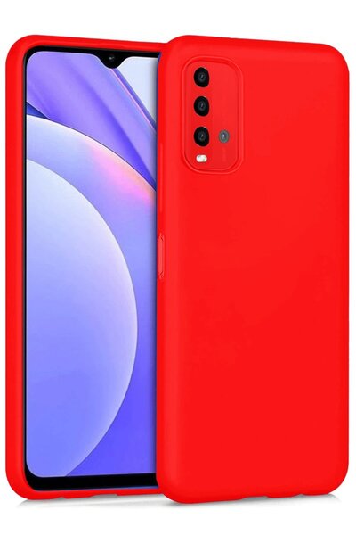 feifei حافظة هاتف Xiaomi Redmi 9T من السيليكون المخملي الداخلي - أحمر-(5796) - VOANFD3345-3626