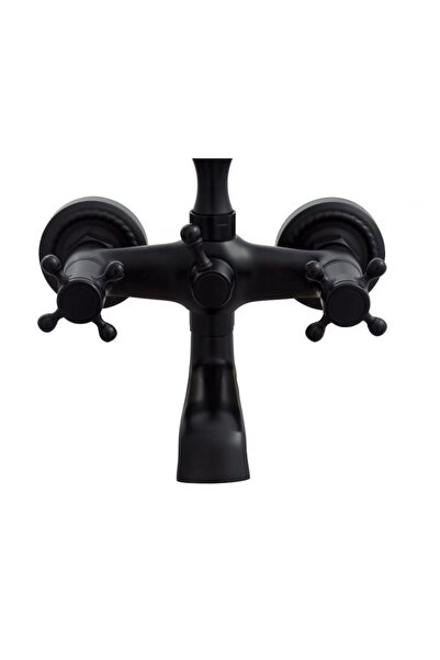Spis Design Baterie cadă Stilo, negru mat, mâner dublu