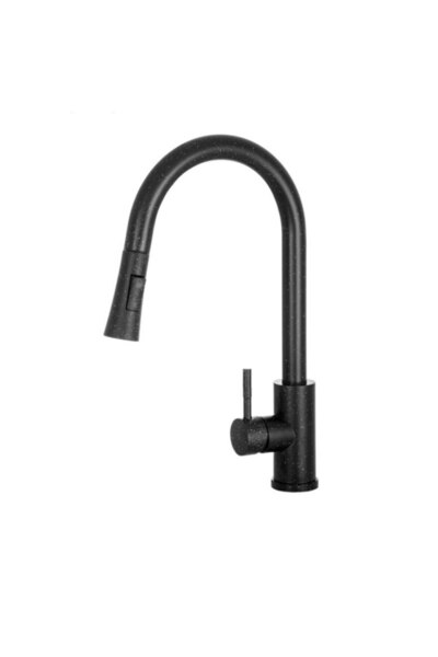 Spis Design Kitchen Faucet with Retractable Shower, Ceramic Cartridge, Single Control, 2 Spray Functions, Pivoti