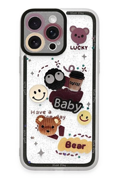 VINTESSY غطاء حماية لهاتف آيفون 14 برو من السيليكون بنمط حلو - أصفر-(5796) - MKR3831-5689