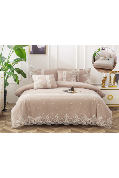 FIONNA.RO Fine Texture Cotton Underwear With Lace - Cocoa Beige