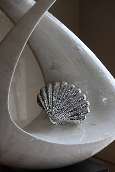 Moom Bag Geantă de umăr pentru femei Silver Oyster Mica Chain