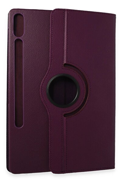 OEM Samsung Galaxy X610 Tab S9 Fe Plus 12.4 Case 360 Tablet Leather Case - Plum-(- Chtbil3442-8