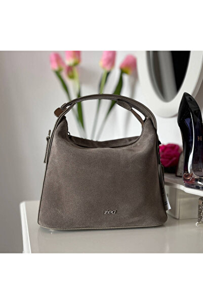 Zea Geanta Cross Grej Piele Intoarsa