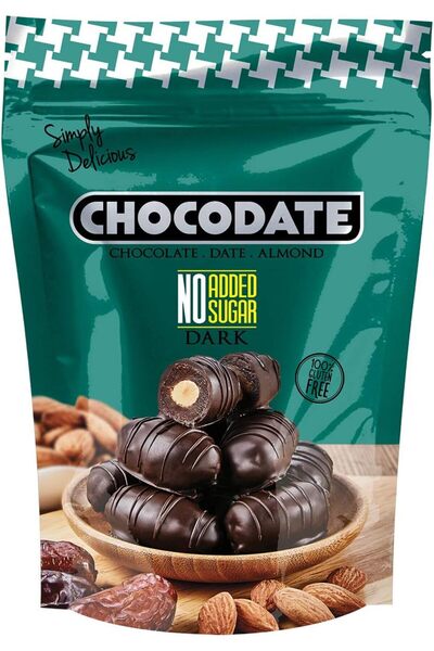 CHOCODATE كيس شوكولاتة داكنة حصري بدون إضافة سكر 230 جرام