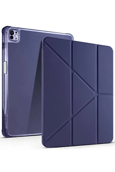 lowell home iPad Air 13 (2024) Case Mars Tablet Case with Pen Holder - Navy Blue-(5796) - Loho4827-9266