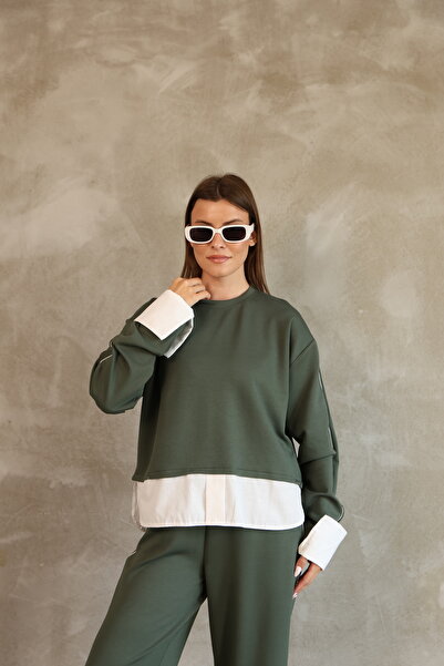sportiness Modal Tracksuit Set with Piping Detail and Terry Cotton Garnish