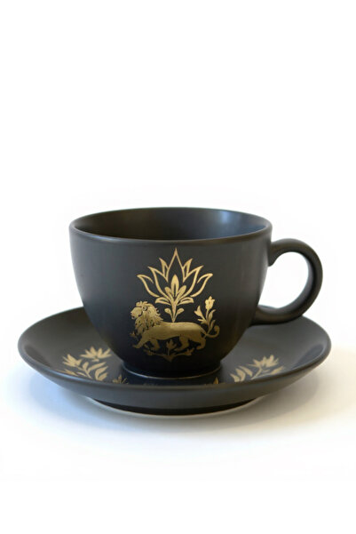 Motiff Hasbahçe Lion Motif Single Turkish Coffee Cup with Gift Box