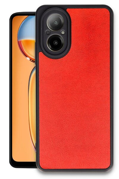 VINTESSY غطاء جلدي لهاتف ريلمي 12 لايت - أحمر-(5796) - MKR5668-6921
