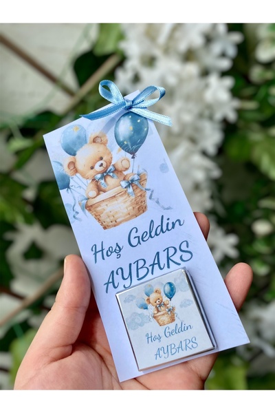 Biepoksi Bebek Hediyelik Erkek Çikolata Madlen Gümüş 20 Adet Kartlı