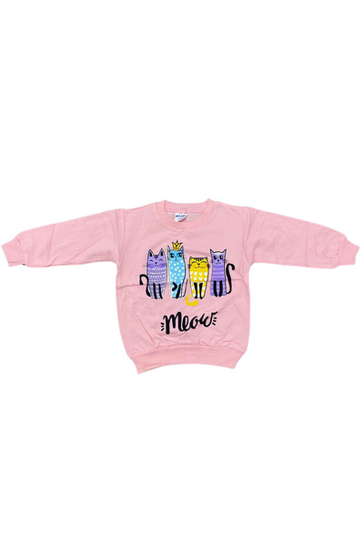 OEM Pink children's sweatshirt with colorful kittens "Meow"