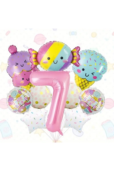 DÜVENCİ TİCARET Set de 10 baloane rotunde din folie pentru înghețată dulce cu...