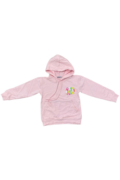 OEM Light pink hoodie for kids - "Grow with the Flow" print