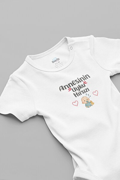 Overoz Mother's Written Bodysuit Mother's Sleep Thief Written Baby Bodysuit 5925