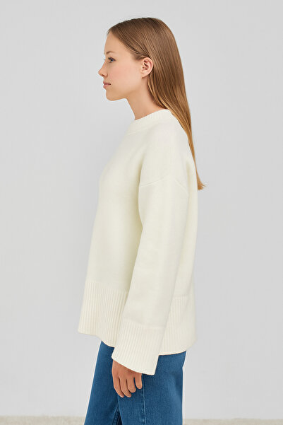 ensade Pulover casual modern din tricot - crem - eleganță zilnică în stil oversize
