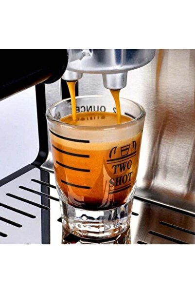 mepro كوب قياس قهوة الإسبريسو مصنوع من زجاج ثقيل مع أرقام معايرة باللون الأسود