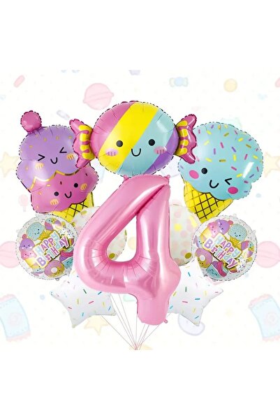 DÜVENCİ TİCARET Set de 10 baloane rotunde din folie pentru înghețată dulce cu...