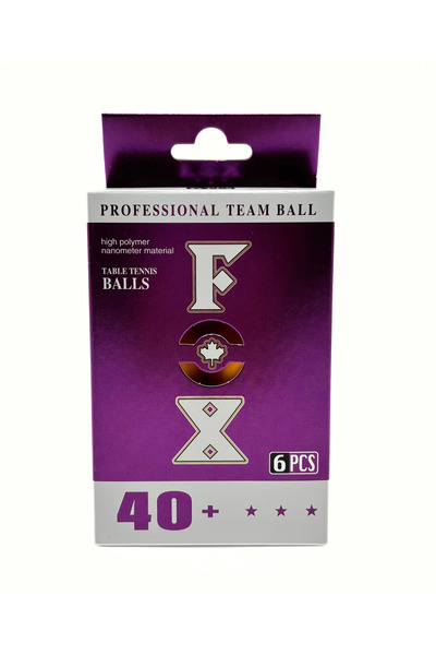 Generic Professional Table Tennis Balls Fox 40+, High-Quality Polymer, Orange, 6 Pieces, 3-Star