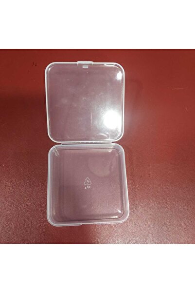 esdekor Transparent Square Lid Plastic Storage Container Food and Small Item Organizer Box 1Pcs