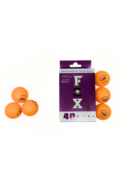 Generic Professional Table Tennis Balls Fox 40+, High-Quality Polymer, Orange, 6 Pieces, 3-Star