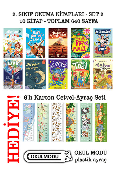 Timaş Çocuk 2. Sınıf Okuma Kitapları Seti 2 - 10 Kitap 640 Sayfa