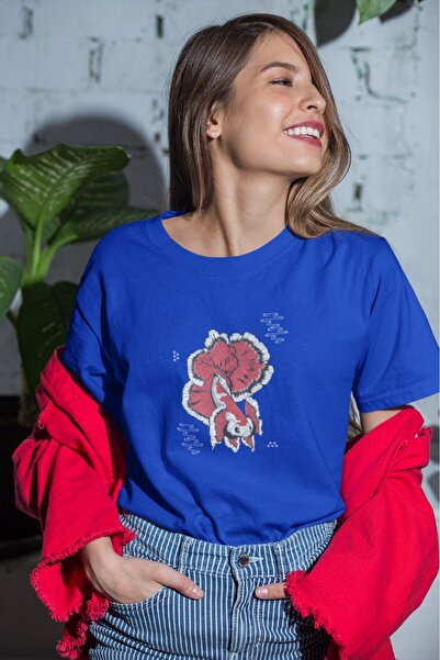 ArtYus Girls/Women Japanese Fish Transfer Printed Round Neck Short Sleeve T-S...