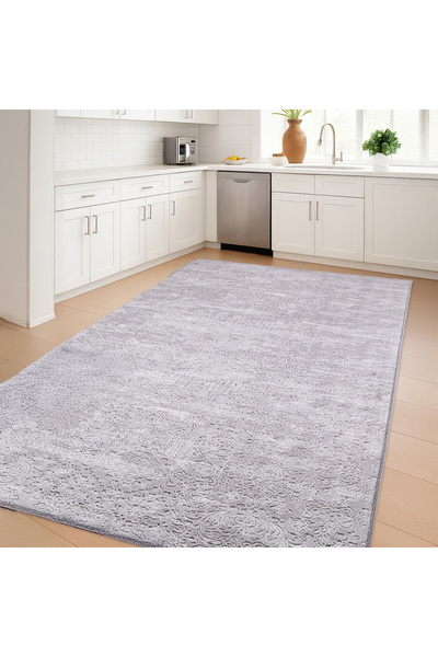 Bonny Home Nova Gri Mutfak Halısı Kaymaz Taban Makinede Yıkanabilir Dekoratif...