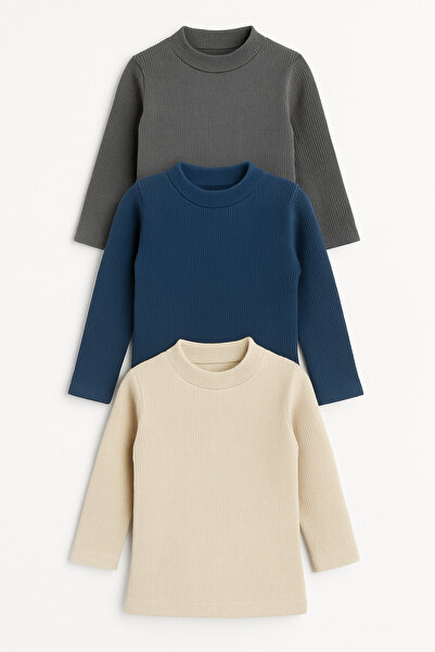 mini kanka KOPYA - Çocuk 3-16 Yaş 4’lü İnce Kaşkorse Triko Kazak Seti – Rahat ve Şık Basic Model 5 Adet