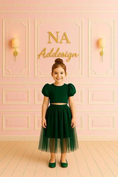 NA ADDESIGN Set pentru fete cu fustă dublă din tul (negru, alb, roșu, fucsia,...