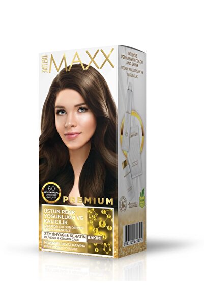 MAXX DELUXE Premium Yarı Kit Set Saç Boyası 6.0 Koyu Kumral